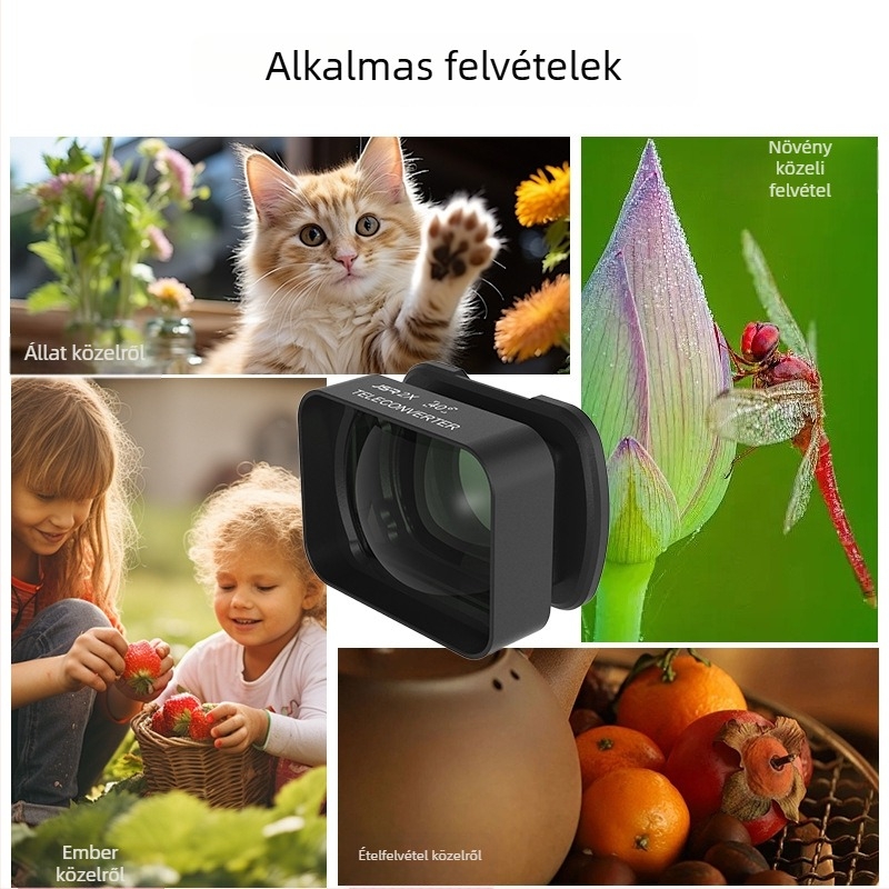 JUNESTAR mágneses makro lencse Osmo Pocket3-hoz – alumínium keret + optikai üveg, tartalmaz szűrőt és tároló dobozt, mágneses rögzítés