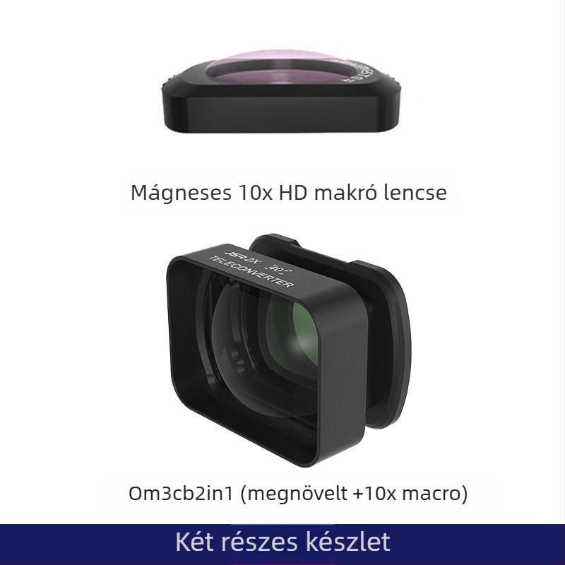 JUNESTAR mágneses makro lencse Osmo Pocket3-hoz – alumínium keret + optikai üveg, tartalmaz szűrőt és tároló dobozt, mágneses rögzítés