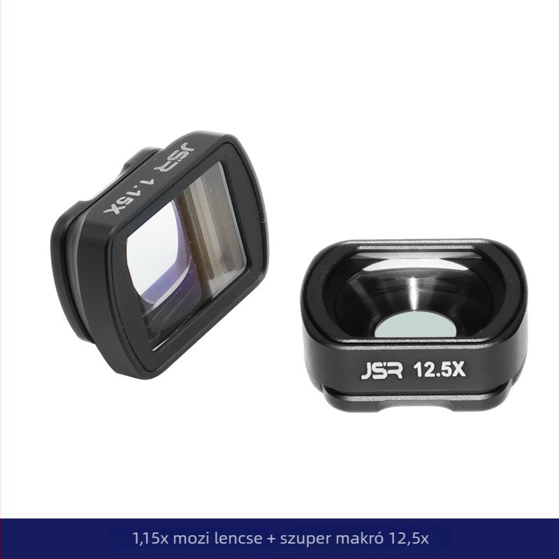 JUNESTAR mágneses makro lencse Osmo Pocket3-hoz – alumínium keret + optikai üveg, tartalmaz szűrőt és tároló dobozt, mágneses rögzítés