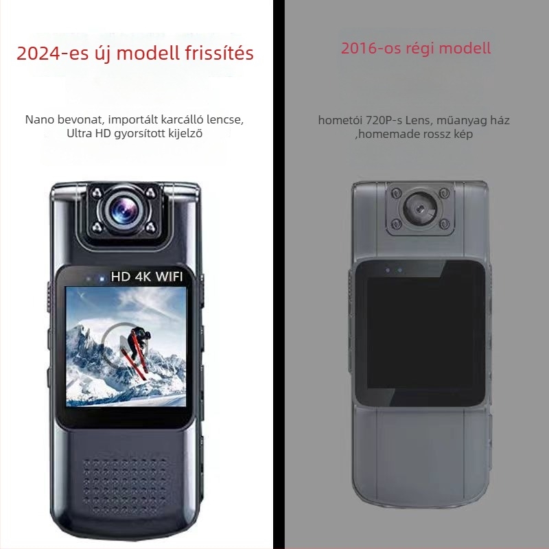 Hordozható videófelvevő Wi-Fi-vel, 8K Ultra HD felbontás, valós idejű élőnézet és felvétel