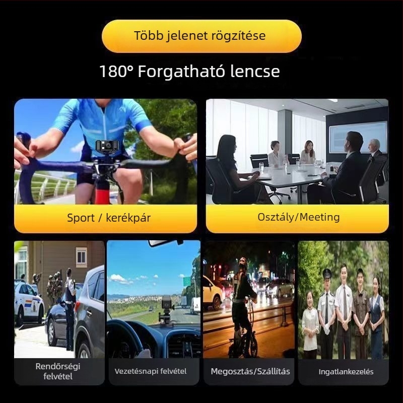 Hordozható videófelvevő Wi-Fi-vel, 8K Ultra HD felbontás, valós idejű élőnézet és felvétel
