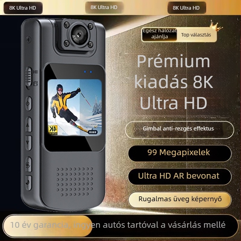 Hordozható videófelvevő Wi-Fi-vel, 8K Ultra HD felbontás, valós idejű élőnézet és felvétel
