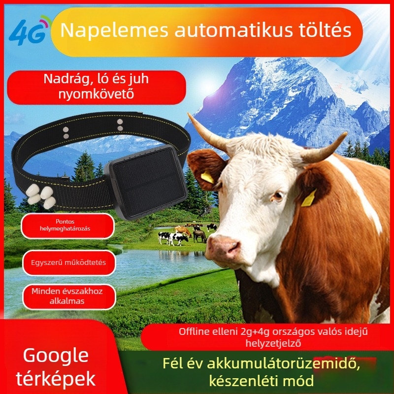 Yida X100 GPS nyomkövető haszonállatok számára — 2–10 m pozíciópontosság, 12 hónapos akkumulátor-üzemidő, vízálló, több riasztási mód, Amap térkép-támogatás
