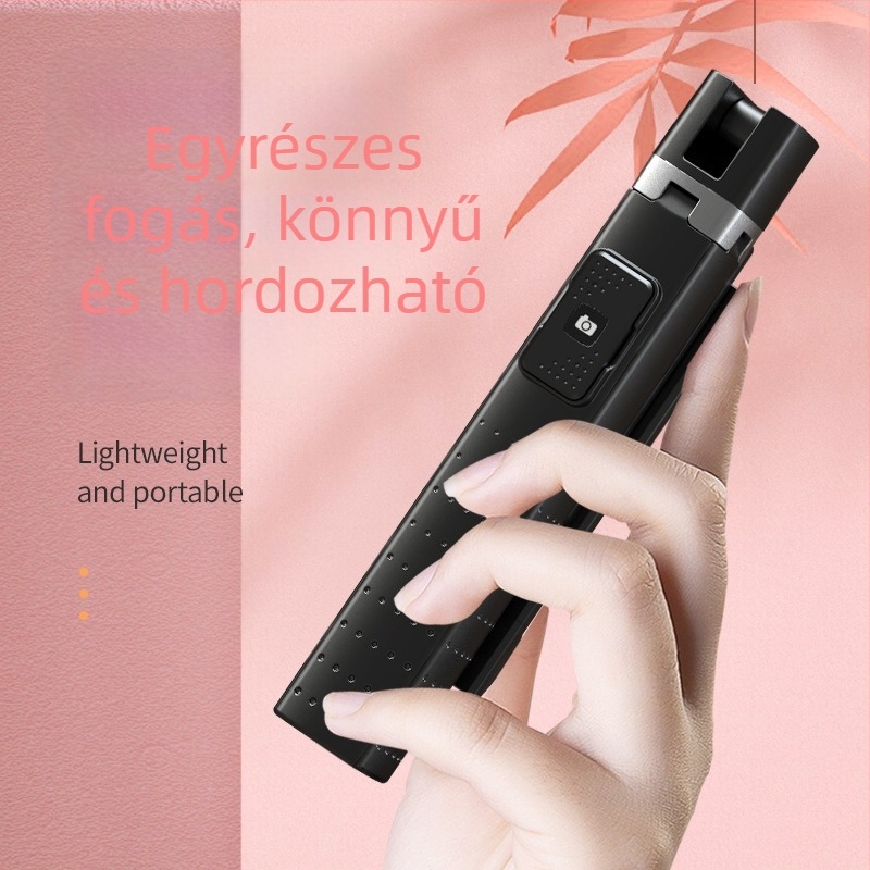 P05 Bluetooth állvány telefonhoz, Quadpod, ABS alumínium ötvözet, távirányítóval, kitöltő fény