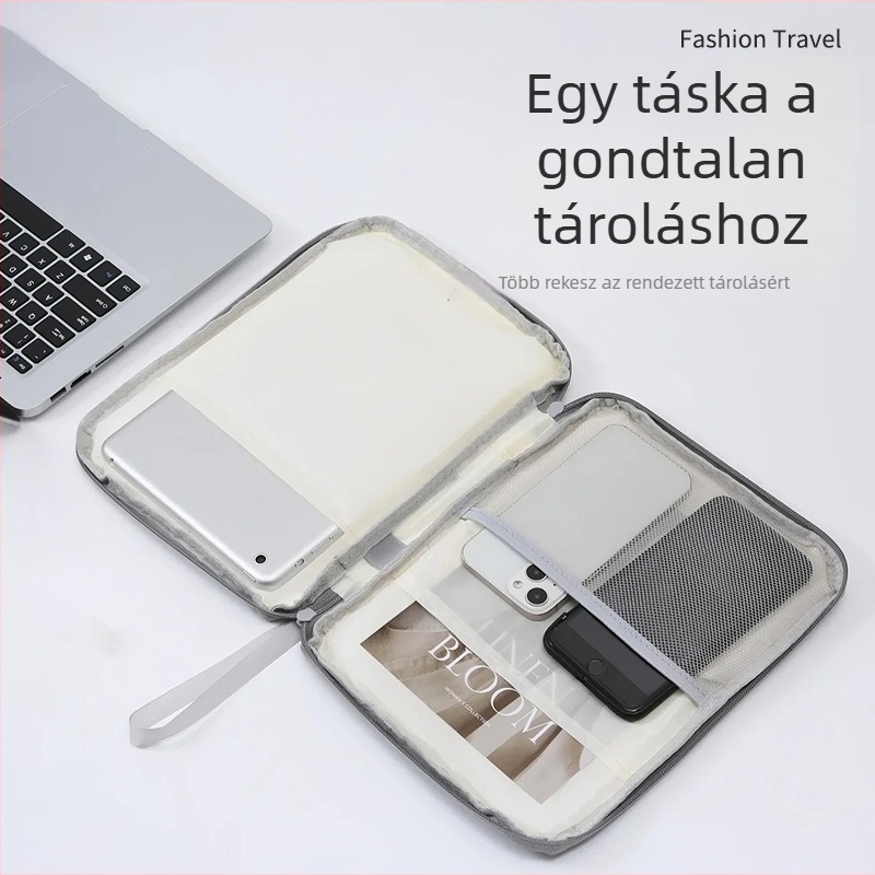 Digitális táska - kézitáska stílus, Oxford anyag, vízálló, kopásálló, utazásokhoz, kábelek és kiegészítők szervezője