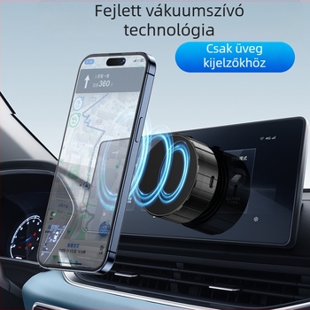 15W vezeték nélküli autós töltőállvány vákuumos szívóval, MagSafe kompatibilis, autó navigációhoz