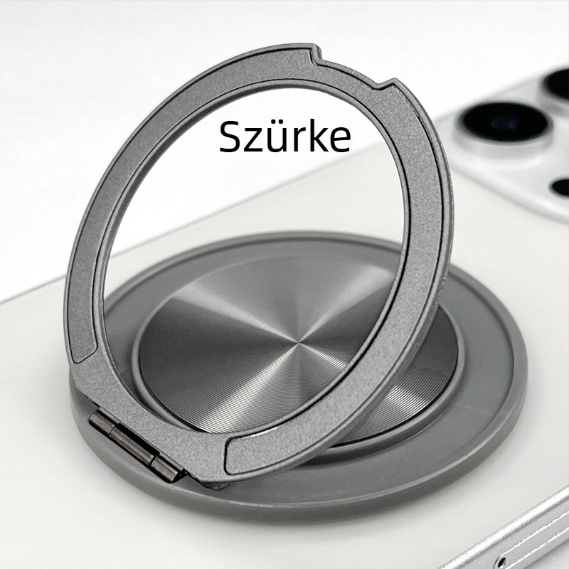 360°-os forgó alumíniumötvözetes telefon-tartó, ultra vékony, összecsukható asztali és autós mágneses tartó
