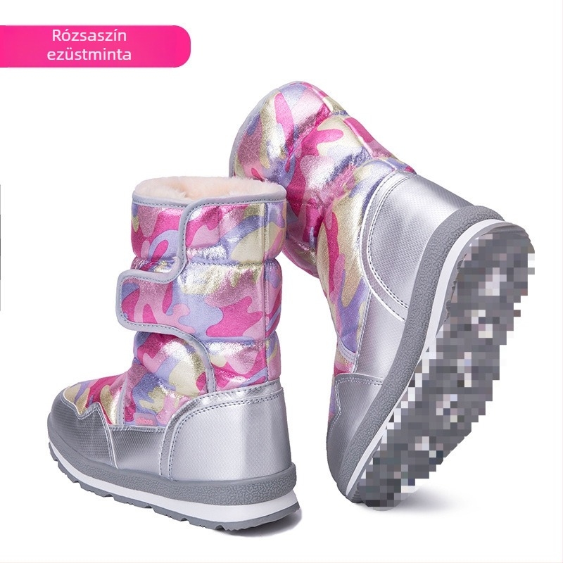 Férfi téli hócsizmák, vízálló, csúszásmentes, fleece béléssel, vastagított kivitel, gumitalp