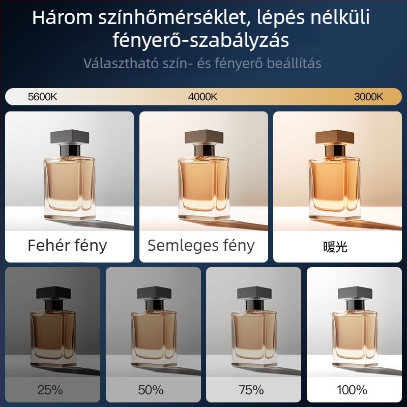 Kis fotóstúdió környezetbarát PP lappal és LED világítással, Zc-dysy-04 modell, 40×40×40 cm, 730 g