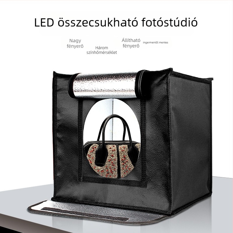 Kis stúdió világító doboz termékfotózáshoz, modell SY-0110, márka Shun Yi, anyag: bevont alumínium szalag