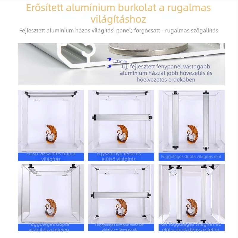 Fotózási készlet, Dep márka, modell DEEP60*60*60, LED softbox stúdió világításhoz, tanúsítvány BSTDG1601675631EC-1