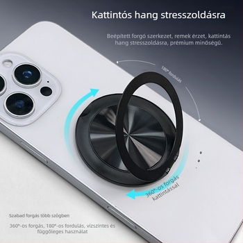 Mágneses vezeték nélküli telefonállvány asztali használathoz, láthatatlan hátsó tok és ragasztott hátsó, műanyagból, testreszabható