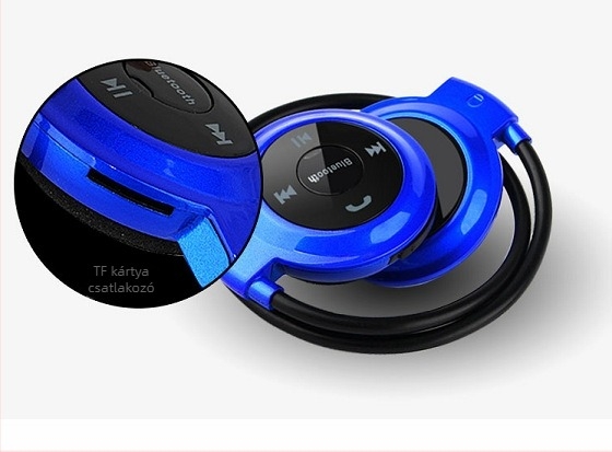 Vezeték nélküli Bluetooth fülhallgató TF-kártyával és FM rádióval, sportos sztereó, fejre illeszkedő kivitel, IPX5, BT 5.3, 4-8 órás üzemidő