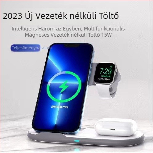 Összecsukható vezeték nélküli töltő órákhoz, 15W Qi mágneses gyors töltés, hordozható és univerzálisan kompatibilis