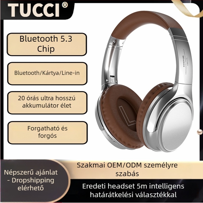 VJ901 Bluetooth fejhallgató, retro stílus, BT 6.0, 15 m hatótáv, összecsukható, 8 h akkumulátor-élettartam