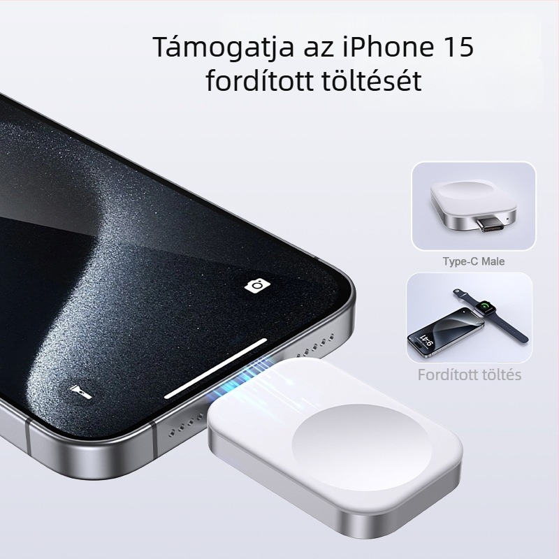 R7 mágneses vezeték nélküli óratöltő – Mini hordozható (QC3.0, 3W, Mágneses töltés, Gyors töltés)
