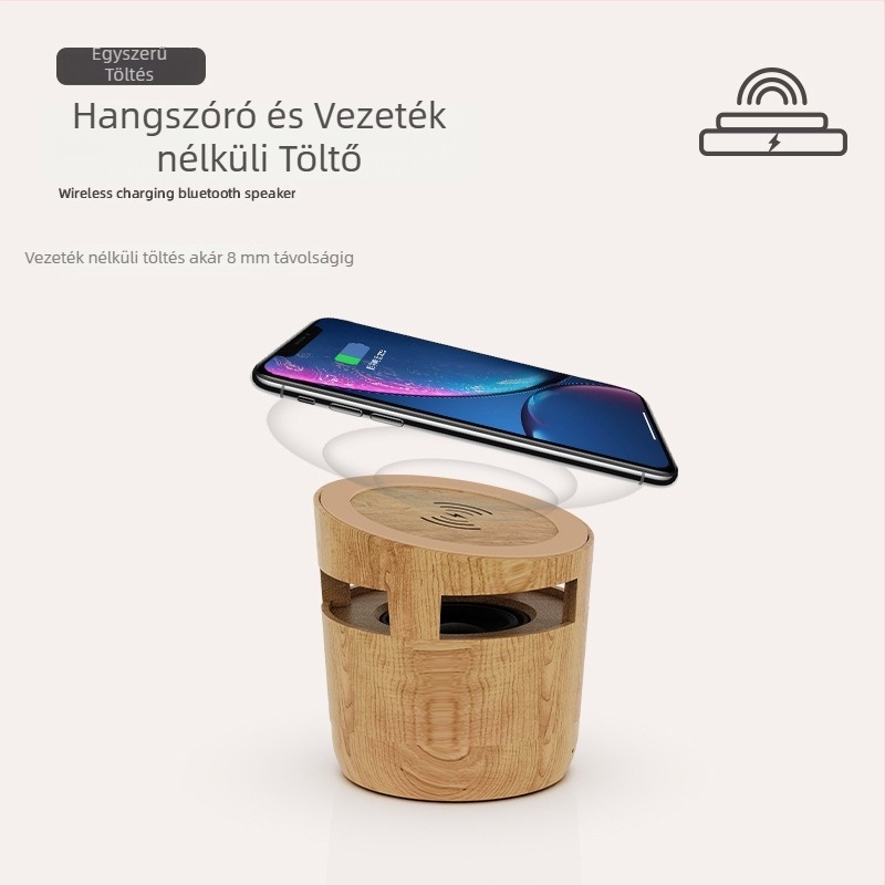 Douglas vezeték nélküli töltő Bluetooth hangszóróval, 10W, Qi tanúsítvány, QC3.0, Kimenet 1.2A