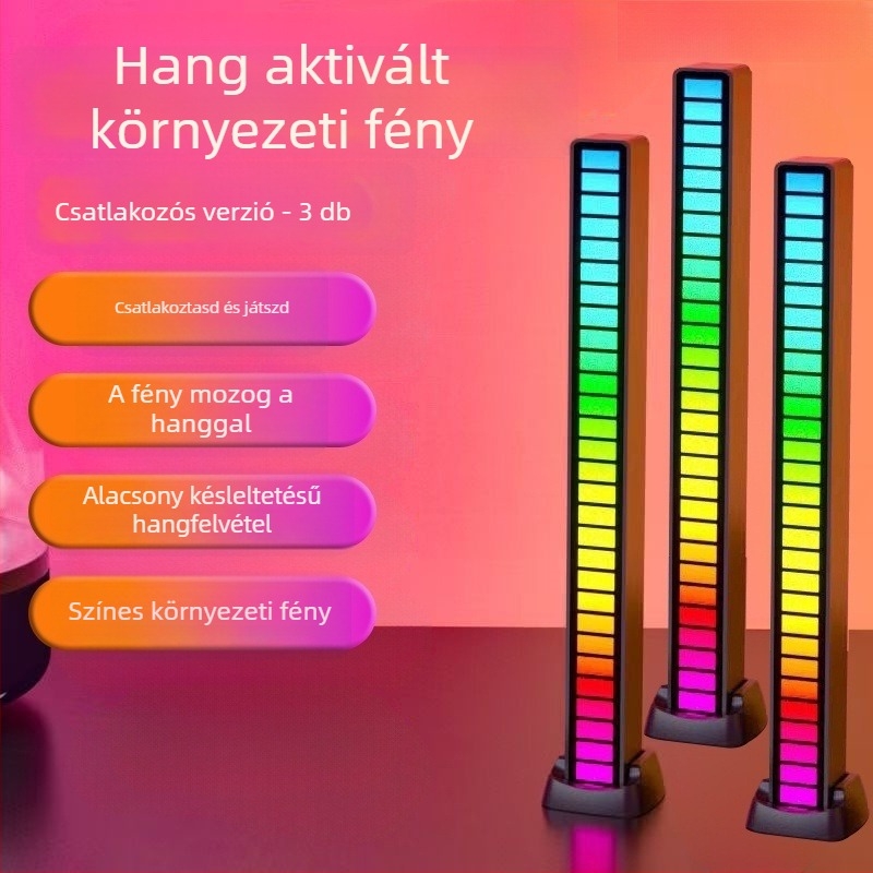 PC-hez asztali lámpa hang-aktivált környezeti fénnyel és LED zenei ritmussal, asztali telepítés