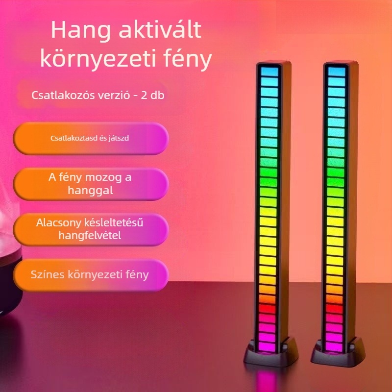 PC-hez asztali lámpa hang-aktivált környezeti fénnyel és LED zenei ritmussal, asztali telepítés