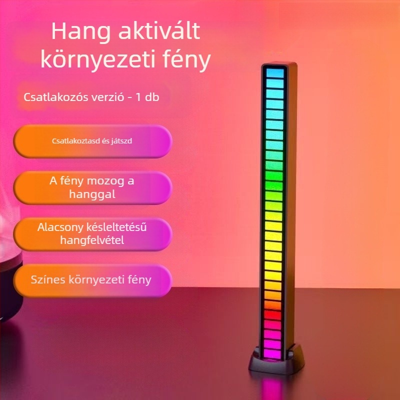 PC-hez asztali lámpa hang-aktivált környezeti fénnyel és LED zenei ritmussal, asztali telepítés