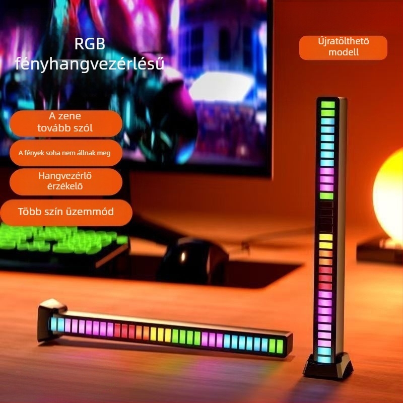 PC-hez asztali lámpa hang-aktivált környezeti fénnyel és LED zenei ritmussal, asztali telepítés