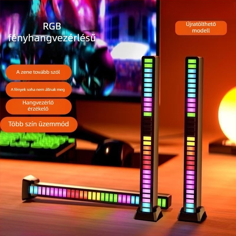 PC-hez asztali lámpa hang-aktivált környezeti fénnyel és LED zenei ritmussal, asztali telepítés