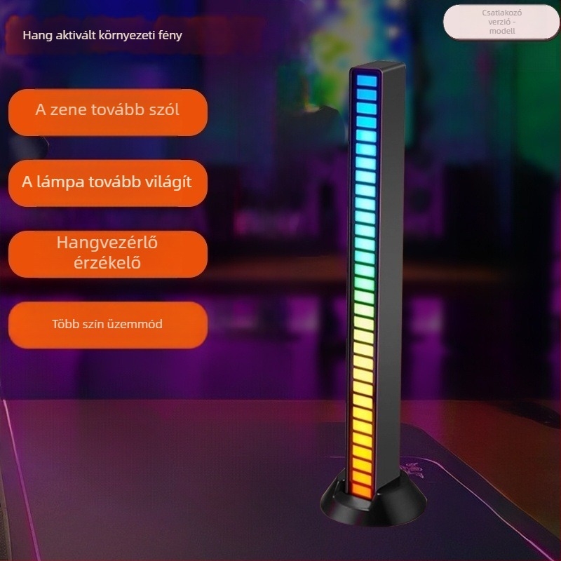 PC-hez asztali lámpa hang-aktivált környezeti fénnyel és LED zenei ritmussal, asztali telepítés