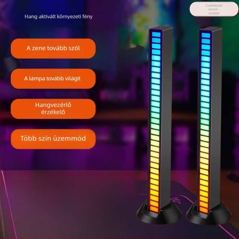 PC-hez asztali lámpa hang-aktivált környezeti fénnyel és LED zenei ritmussal, asztali telepítés