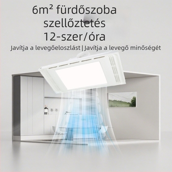 Beépített mennyezeti szellőztető ventilátor, DX-H600-17, 220V, 64W, csendes világítással, 2 az 1-ben szellőzés