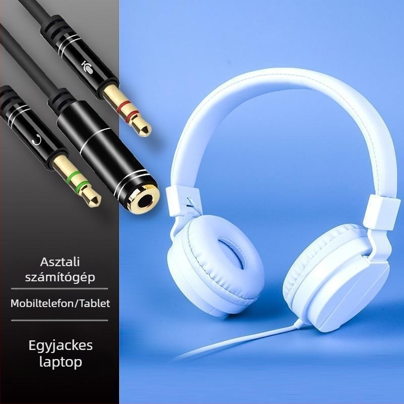 Vezetékes játékfejhallgató mikrofonnal vivo, Huawei, OPPO okostelefonokhoz és PC-hez (Vezetékes, Mikrofonnal, Súly 1)