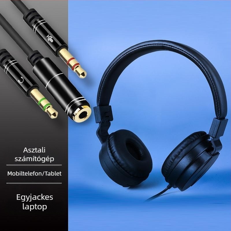 Vezetékes játékfejhallgató mikrofonnal vivo, Huawei, OPPO okostelefonokhoz és PC-hez (Vezetékes, Mikrofonnal, Súly 1)