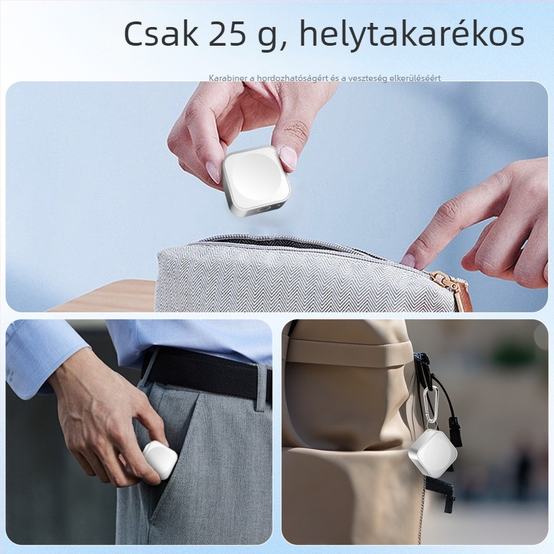 Mágneses Vezeték Nélküli Töltő 2,5W - Hordozható Power Bank Apple Watch-hoz, Bemenet 5V/1.2A, Type-C, Polimer Akkumulátor
