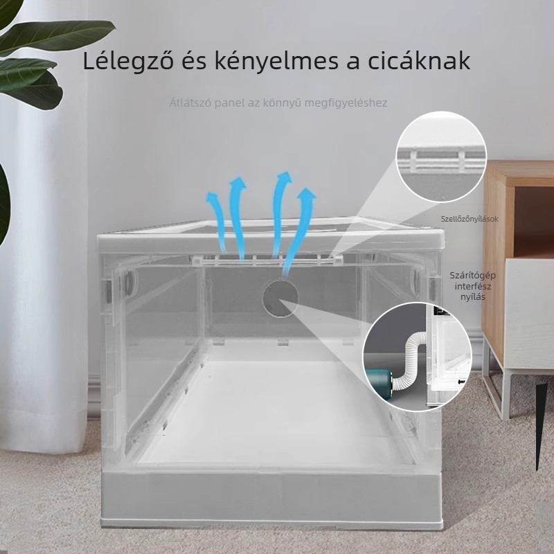 Háziállat-szárítódoboz – kar nélküli típus, 1600–1999 W, AC motor, gofrált fűtőkábel