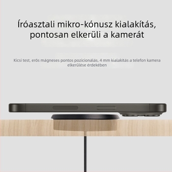 Asztali beépített mágneses vezeték nélküli töltő 25W, alumíniumötvözet, gyors töltés – alkalmas bútorokra, szállodákhoz és autókhoz