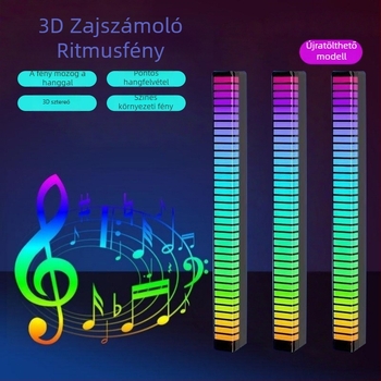 3D belső autó LED zenei atmoszférával hangvezérléssel és ritmikus világítással, modell L026, ragasztószalaggal történő telepítés nyom nélkül