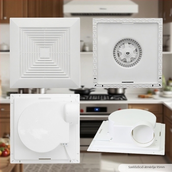 Csatornás típusú szellőztető ventilátor konyhához és fürdőszobához, mennyezet alatti felszerelés, 220V, 40W