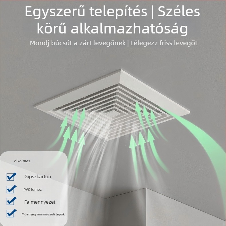 Csatornás típusú szellőztető ventilátor konyhához és fürdőszobához, mennyezet alatti felszerelés, 220V, 40W