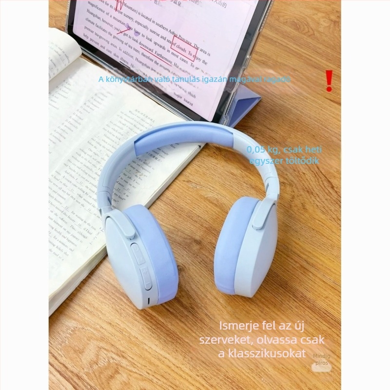 Vezeték nélküli Bluetooth fejhallgató a fejre, erőteljes basszusú esports fejhallgató – kompatibil Apple, Oppo, Huawei, Vivo és PC; Bluetooth protokoll 1.1, csontvezetés technológia, akkumulátor működési idő 0–4 óra, vízállóság