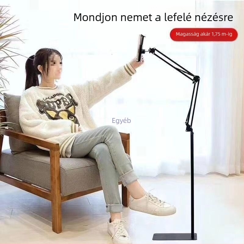 Fém állvány telefonhoz és tablethez, univerzális, asztali vagy állványos használathoz, állítható, megerősített tartással