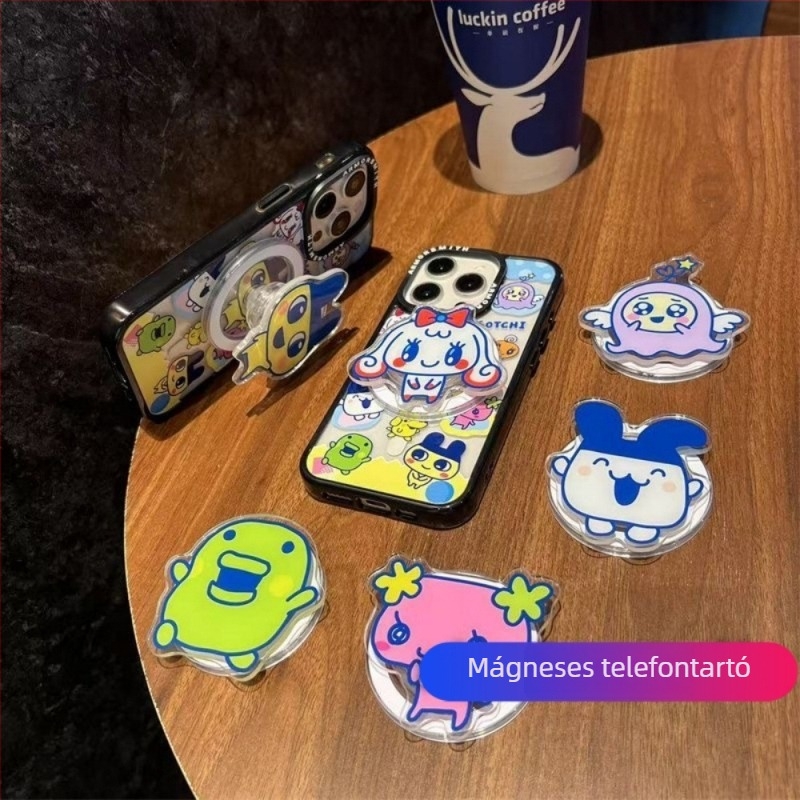 Tamagotchi család mágneses telefonállványa, teleszkópos légpárnával, hordozható, ütésálló, erős tapadással