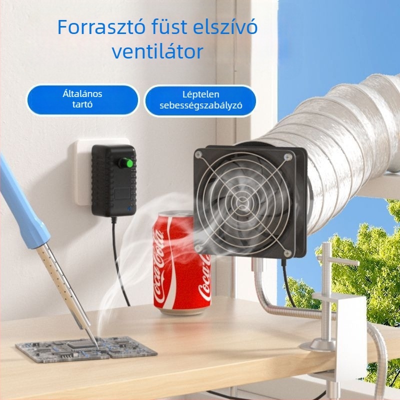 Univerzális konzolos ventilátor forrasztási füst elszívására – füst-elszívó, ablakos stílus