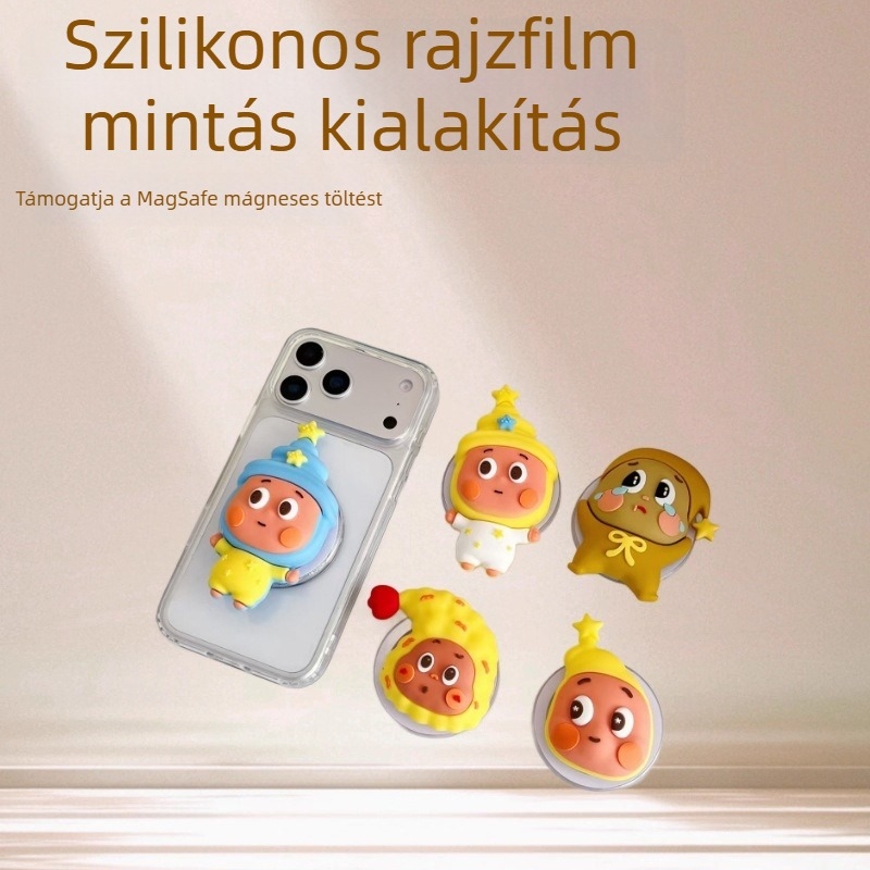 Snap-on mágneses telefonállvány Star Man sorozat, szilikonból, Apple-kompatibilis, asztali használatra