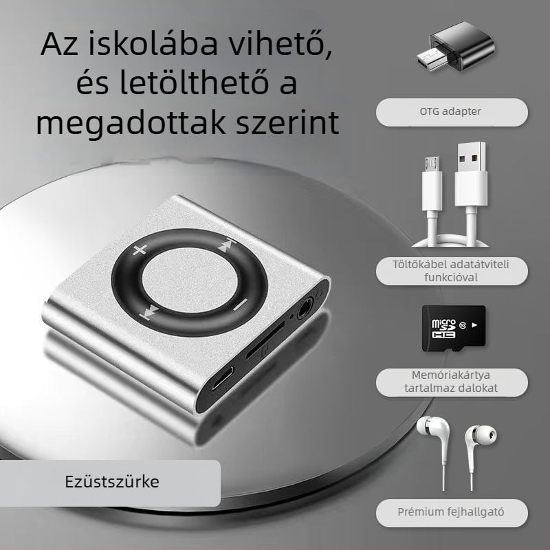 Diákkedv MP3 lejátszó - Mini hordozható sportos zenelejátszó, MP3 lejátszás, bővítő kártya nélkül