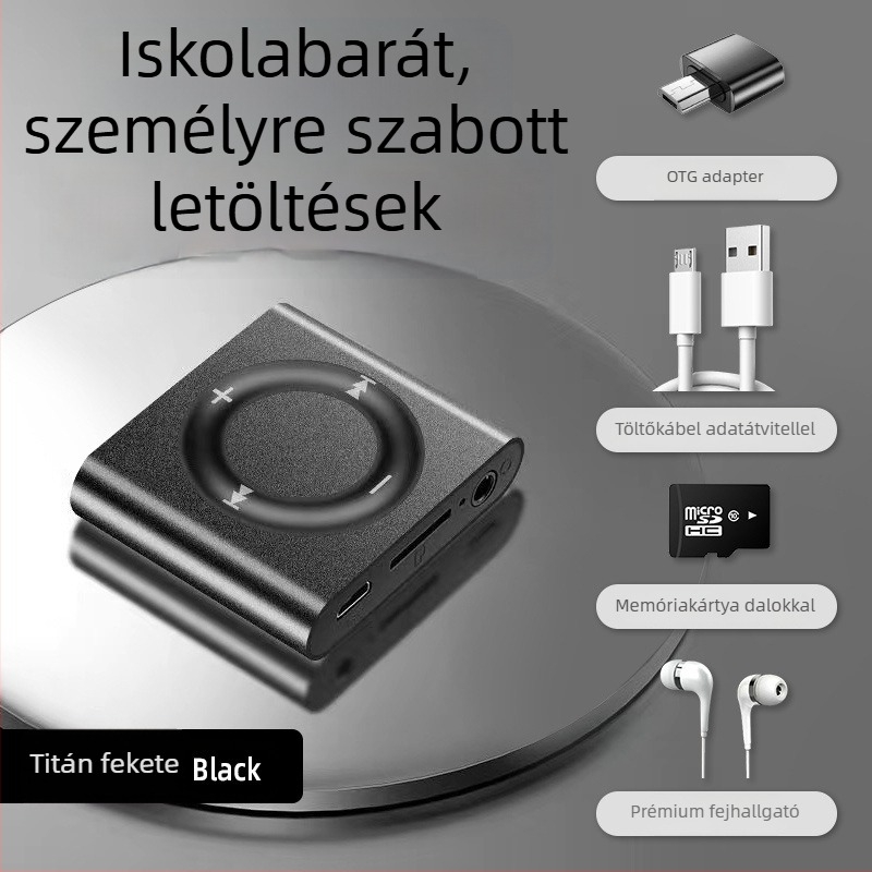 Diákkedv MP3 lejátszó - Mini hordozható sportos zenelejátszó, MP3 lejátszás, bővítő kártya nélkül