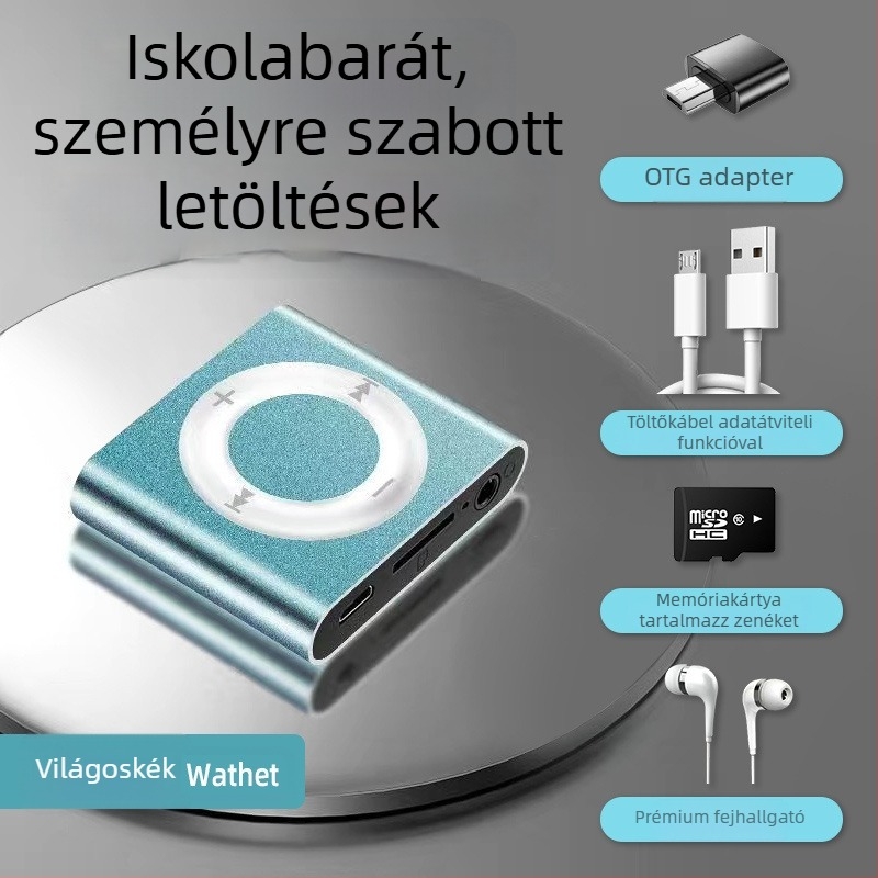Diákkedv MP3 lejátszó - Mini hordozható sportos zenelejátszó, MP3 lejátszás, bővítő kártya nélkül