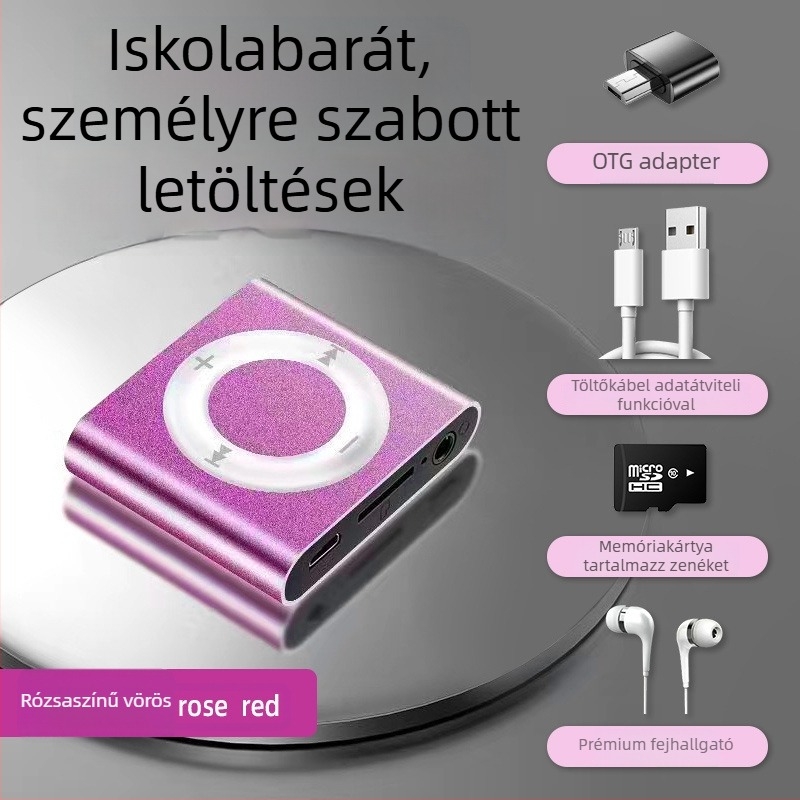 Diákkedv MP3 lejátszó - Mini hordozható sportos zenelejátszó, MP3 lejátszás, bővítő kártya nélkül