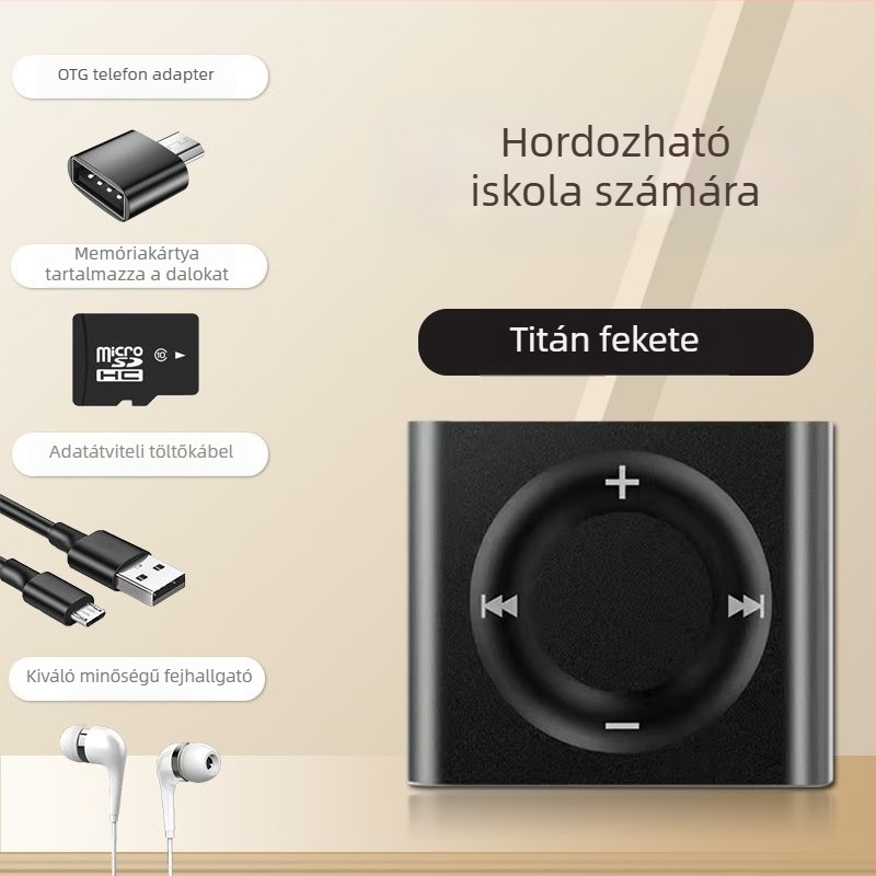 MP3 Walkman mini fém zenelejátszó MP4 lejátszással és angol hallgatási funkcióval