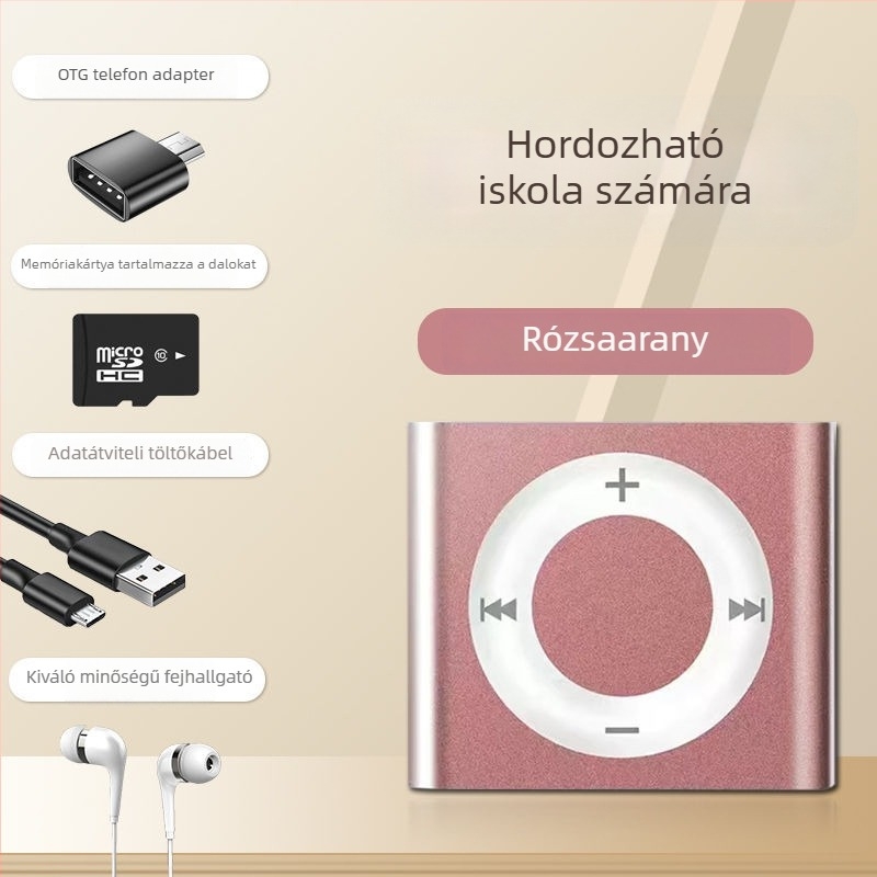 MP3 Walkman mini fém zenelejátszó MP4 lejátszással és angol hallgatási funkcióval