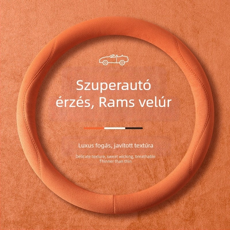 Szuédbőr el készült kormányhuzat, univerzális illesztés, nyári használat, izzadságelnyelő, csúszásmentes