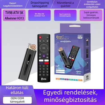 TV98ATV set-top box, H313, 8K hálózati médialejátszó, Android 14, Bluetooth